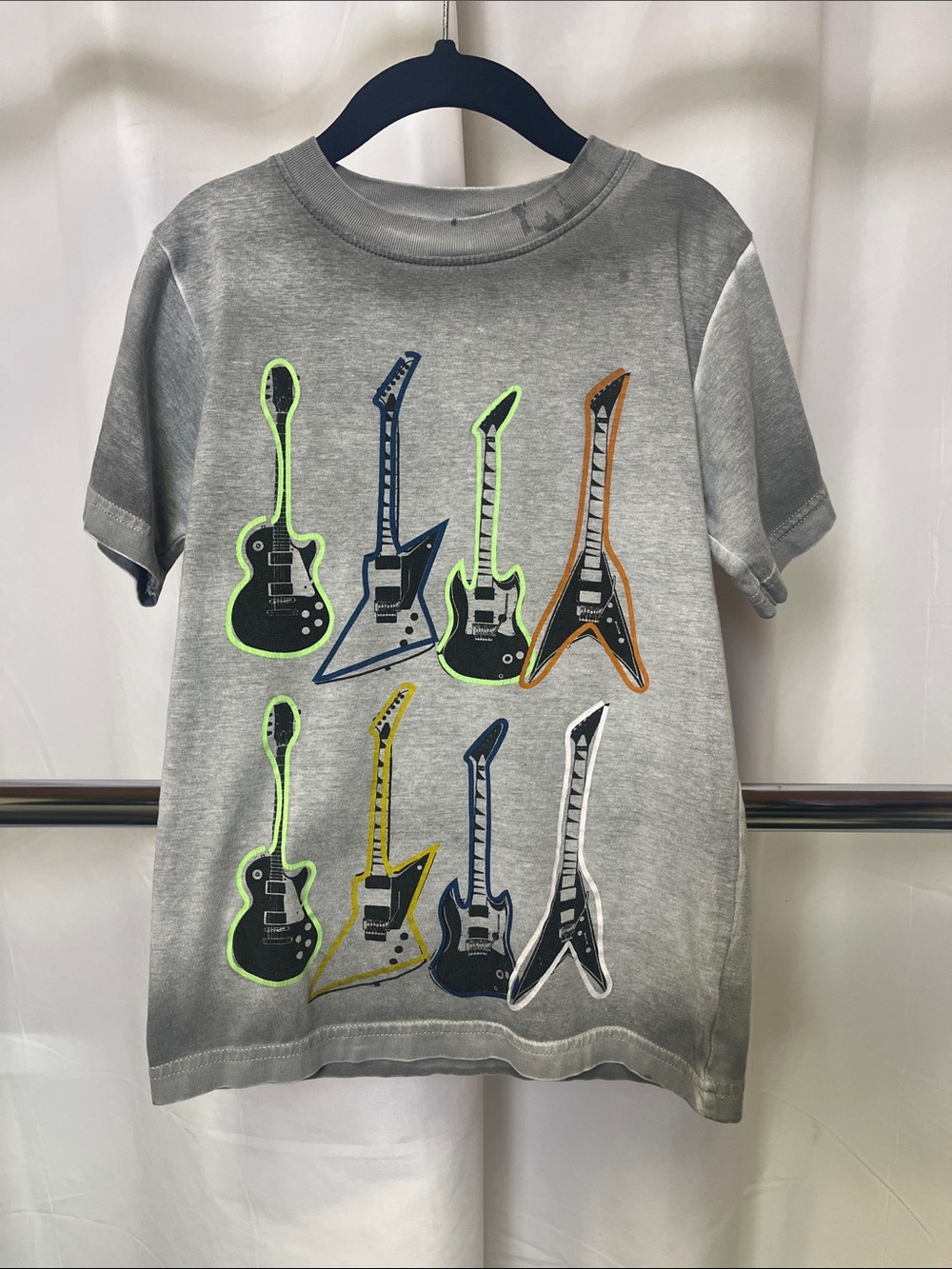 Mish boys Grey Guitar Graphic Short Sleeve Tee size 5